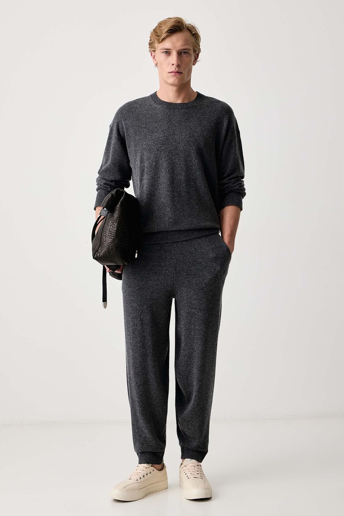Zadig&Voltaire Teplákové nohavice pánske vlnené PARRY KMPA01008 sivá AW26