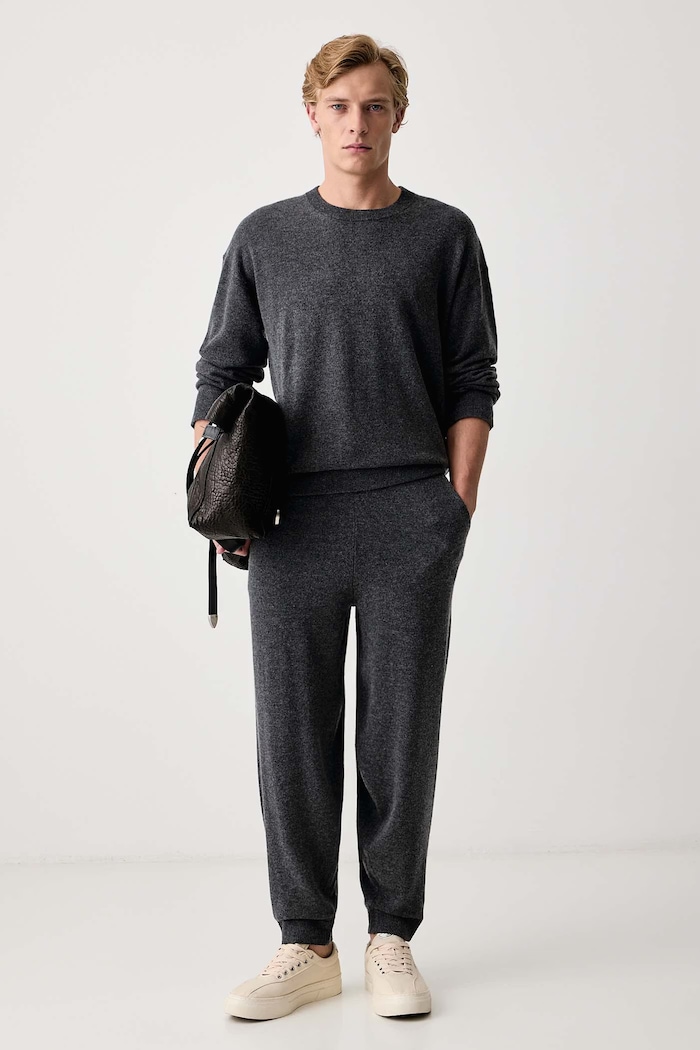 Zadig&Voltaire Teplákové nohavice pánske vlnené PARRY KMPA01008 sivá AW26