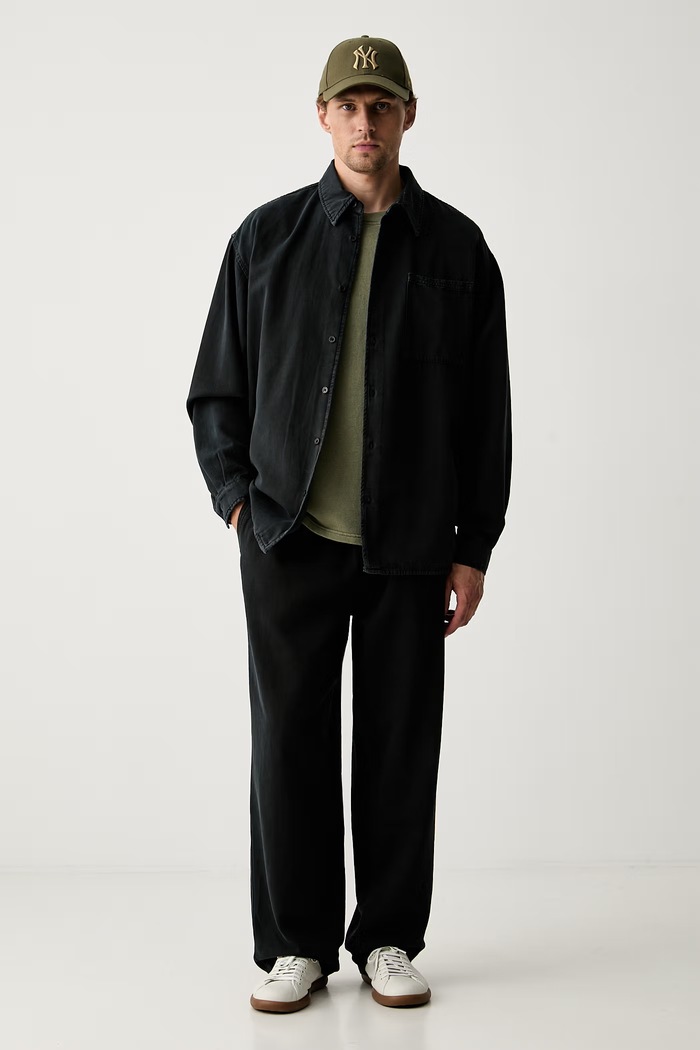 American Vintage spodnie joggery męskie bawełniane MLYC10C czarny AW26