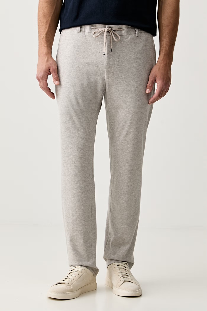 Joop! Παντελόνι chino ανδρικό με βισκόζη μπεζ 30104439