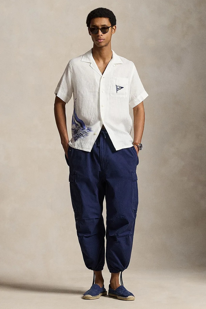 Odzież Polo Ralph Lauren spodnie cargo męskie bawełniane 710B34466 granatowy