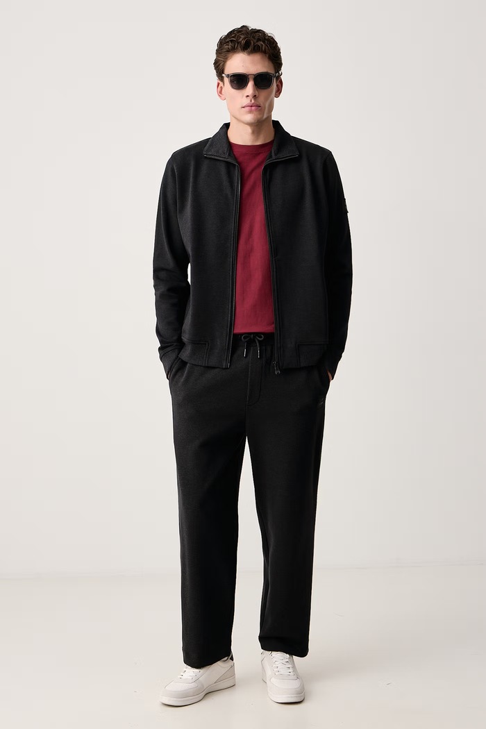 Joop! Spodnie dresowe męskie z bawełną 30104856 czarny AW26