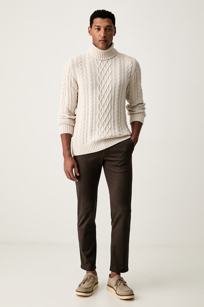 Joop! spodnie męskie z bawełną 30044971 brązowy AW26