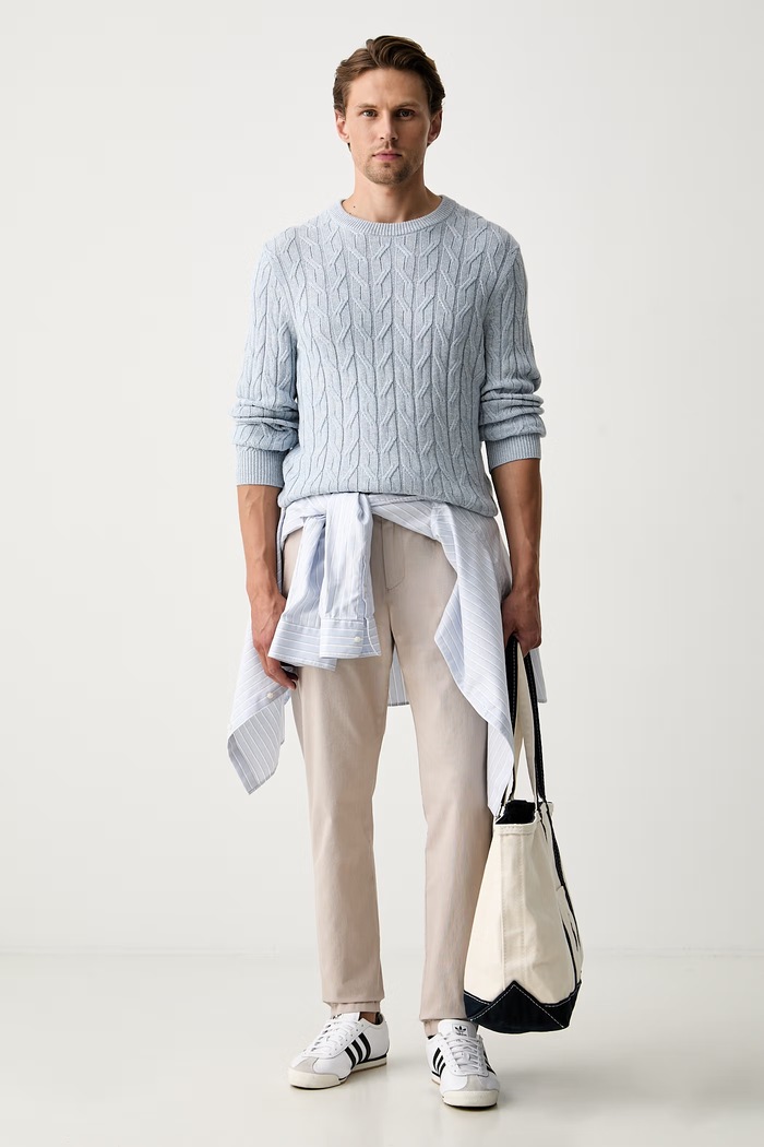 Joop! kalhoty pánské bavlněné s elastanem 30104829 béžová AW26