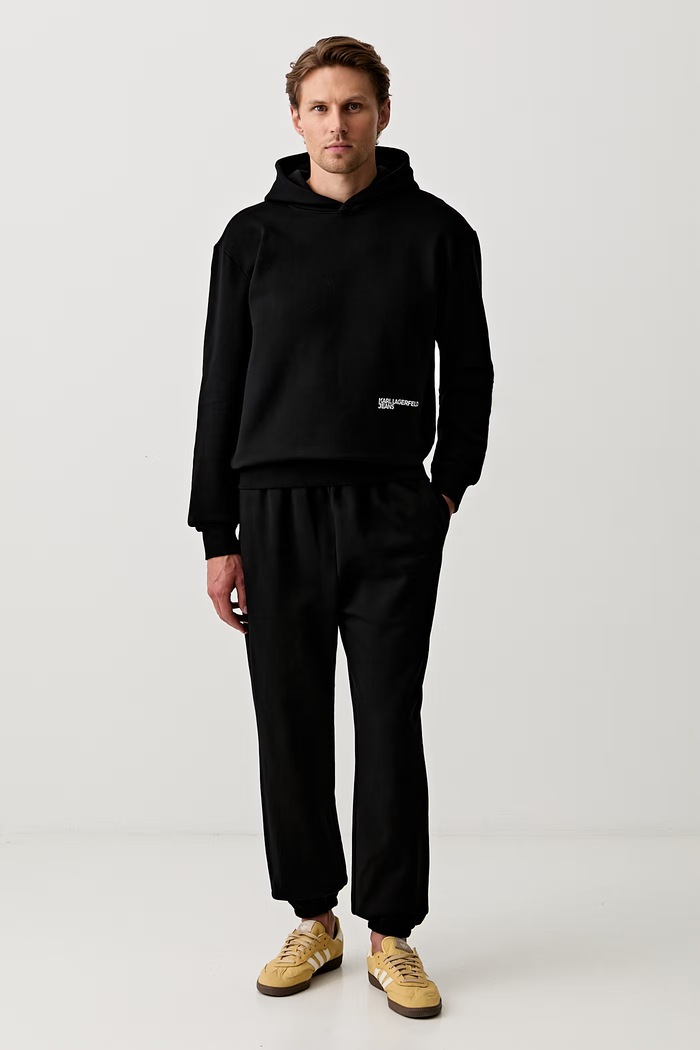 Karl Lagerfeld Jeans spodnie dresowe męskie bawełniane B3M10014 czarny AW26