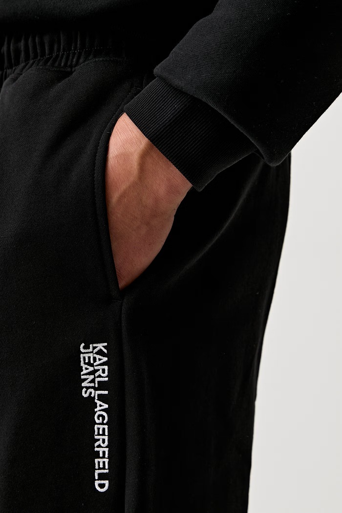 Karl Lagerfeld Jeans spodnie dresowe męskie bawełniane czarny B3M10014
