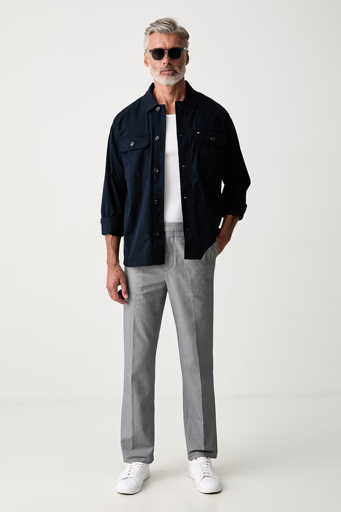 Tommy Hilfiger spodnie straight męskie z bawełną MW0MW44328 szary AW26