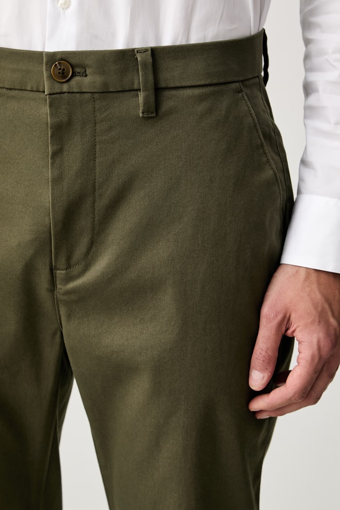 Calvin Klein spodnie slim fit męskie bawełniane z elastanem zielony LV140EM633