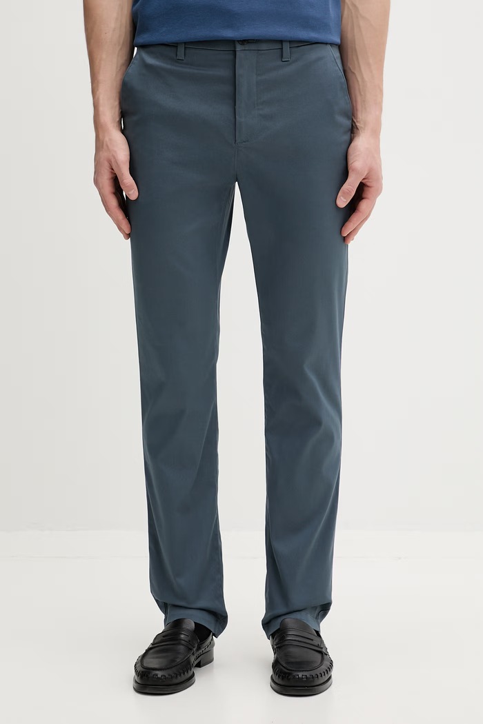 Calvin Klein slim hlače moške bombažne z elastanom modra LV140EM633