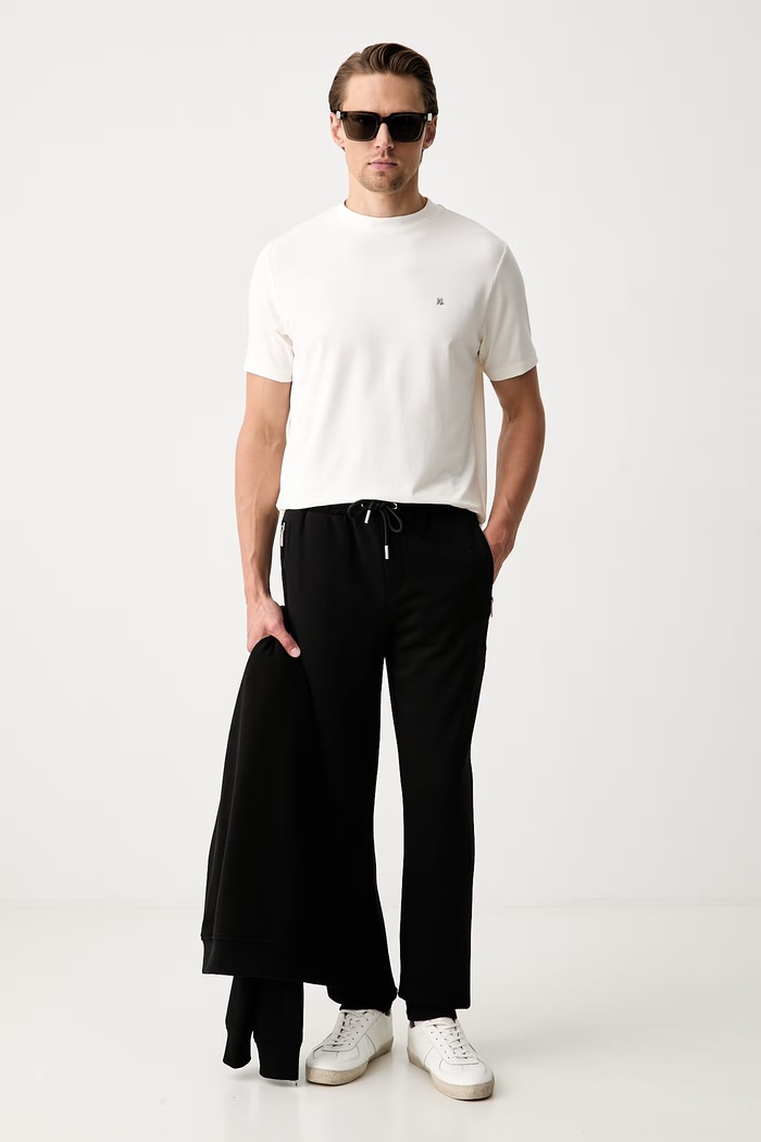 Karl Lagerfeld teplákové nohavice pánske s bavlnou 563900.705019 čierna AW26