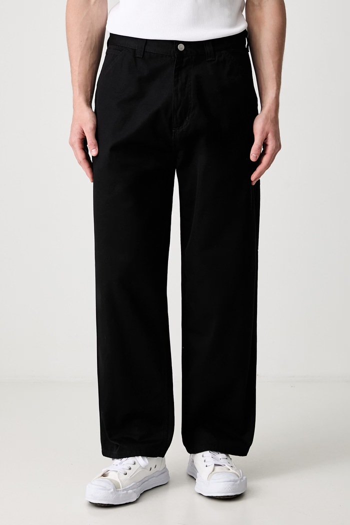 Carhartt WIP OG Single Knee carpenter hlače od pamuka za muškarce crna I036871