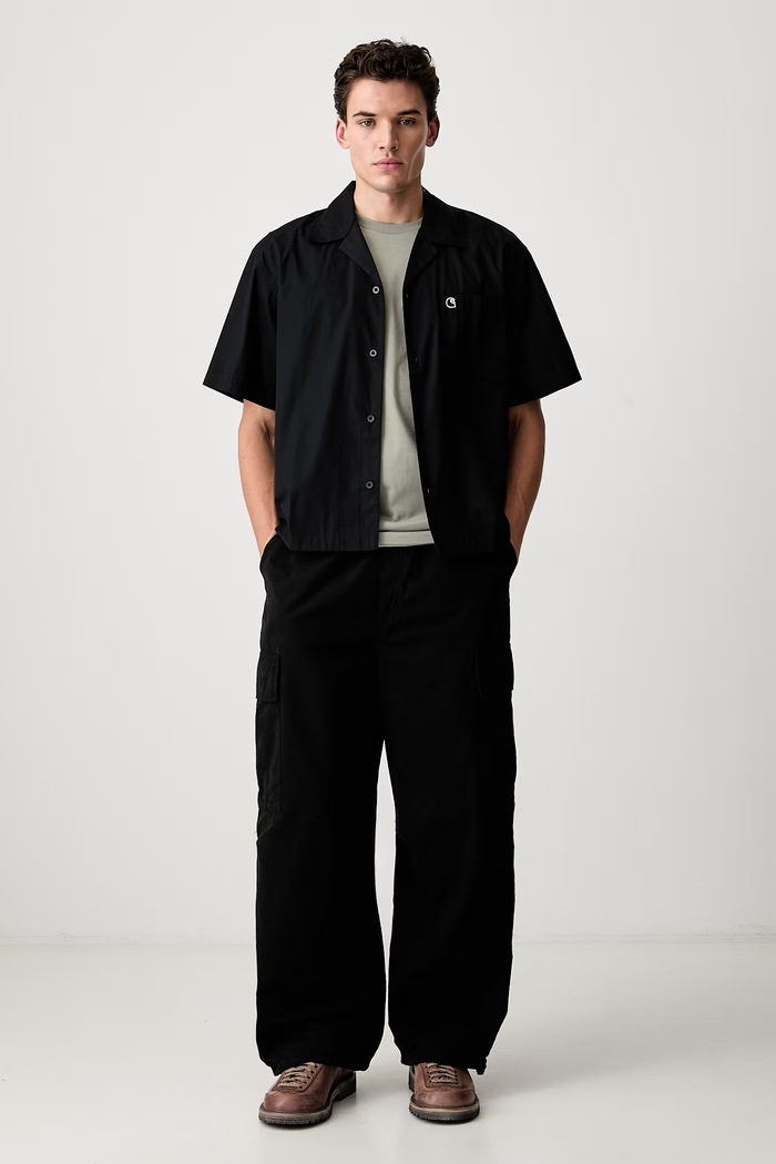 Carhartt WIP Mandler Cargo nohavice cargo bavlnené pánske I036874 čierna AW26