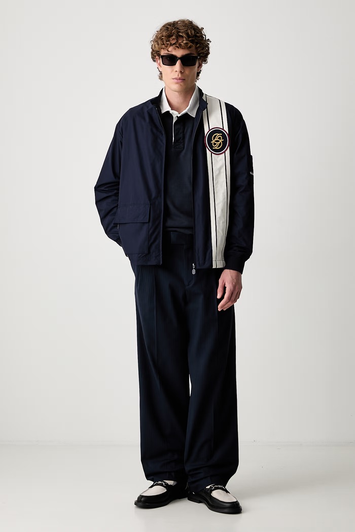 Drôle de Monsieur Golfer spodnie garniturowe męskie z bawełną L.BP165.CO206 granatowy AW26