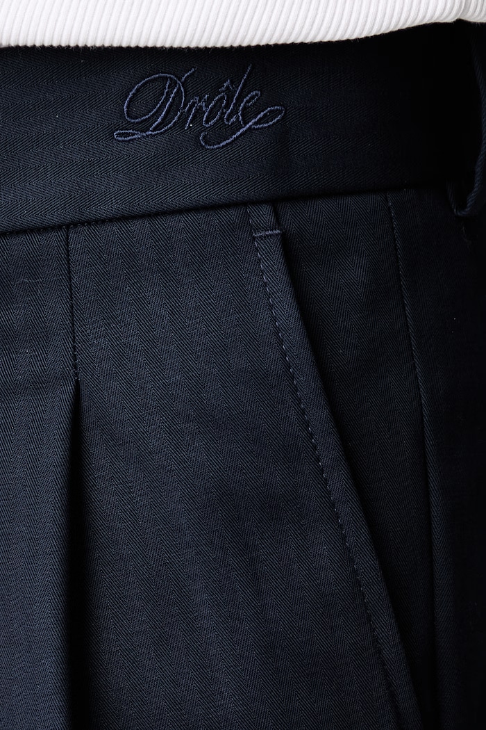 Drôle de Monsieur pantaloni da abito da uomo con cotone Golfer L.BP165.CO206 blu navy