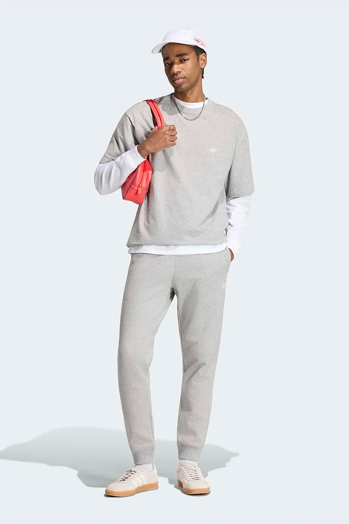 Oblečenie adidas Originals Teplákové nohavice pánske s bavlnou Trefoil Essentials KS9851 sivá