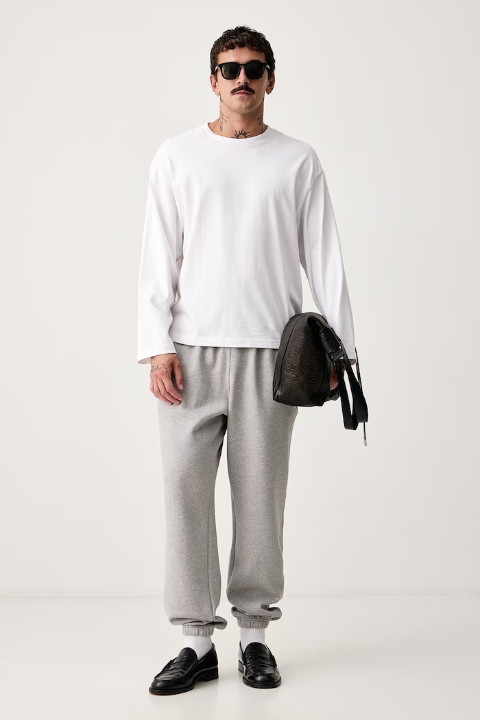adidas Originals Spodnie dresowe męskie z bawełną Trefoil Essentials KS9827 szary AW26