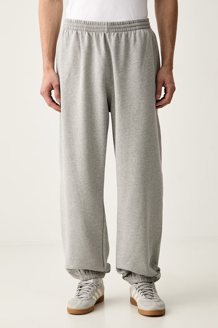 adidas Originals παντελόνι επίσημο ανδρικό με βαμβάκι Trefoil Essentials γκρί KS9823
