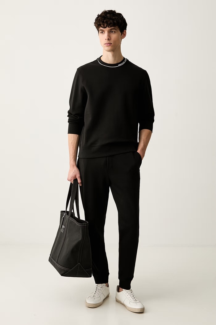 Michael Kors spodnie dresowe męskie bawełniane z elastanem CT6532D5MF czarny AW26