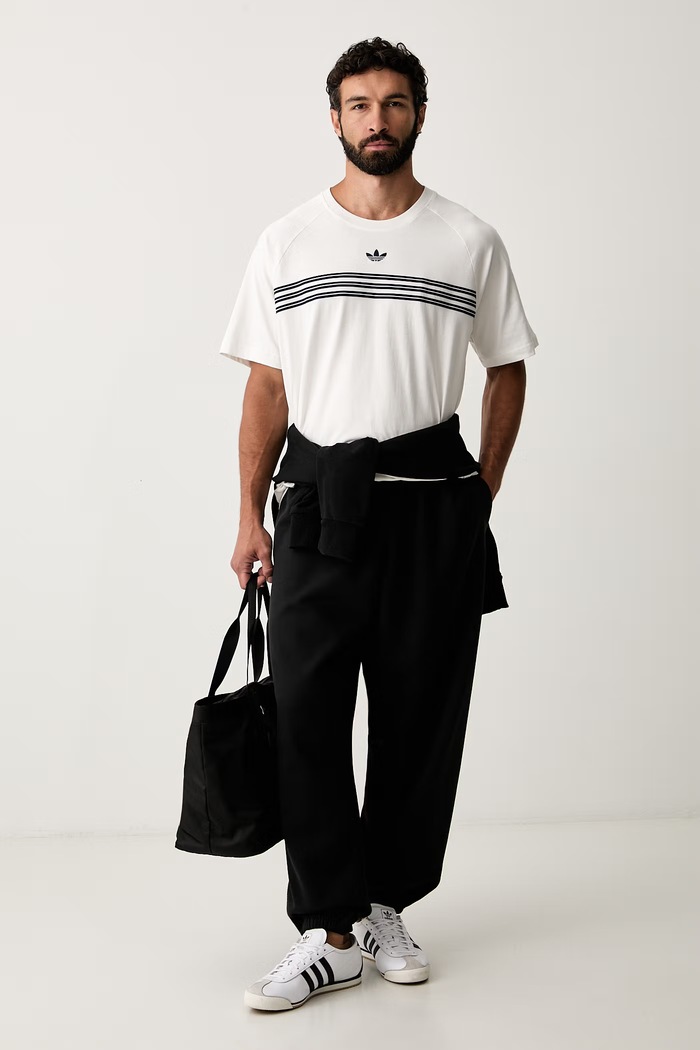 adidas Originals спортивные штаны для мужчин с хлопком Trefoil Essentials KQ8561 чёрный AW26