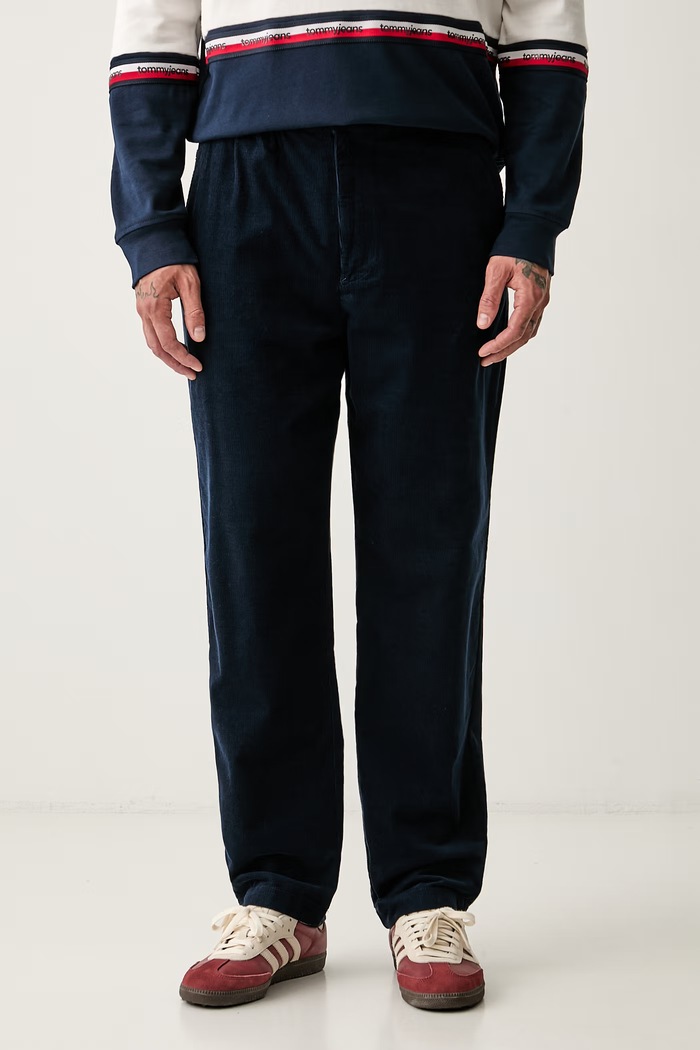 Tommy Jeans kalhoty pánské bavlněné námořnická modř DM0DM23121