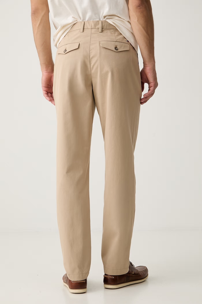 Odzież Tommy Hilfiger spodnie chinos męskie z bawełną MW0MW43158 beżowy