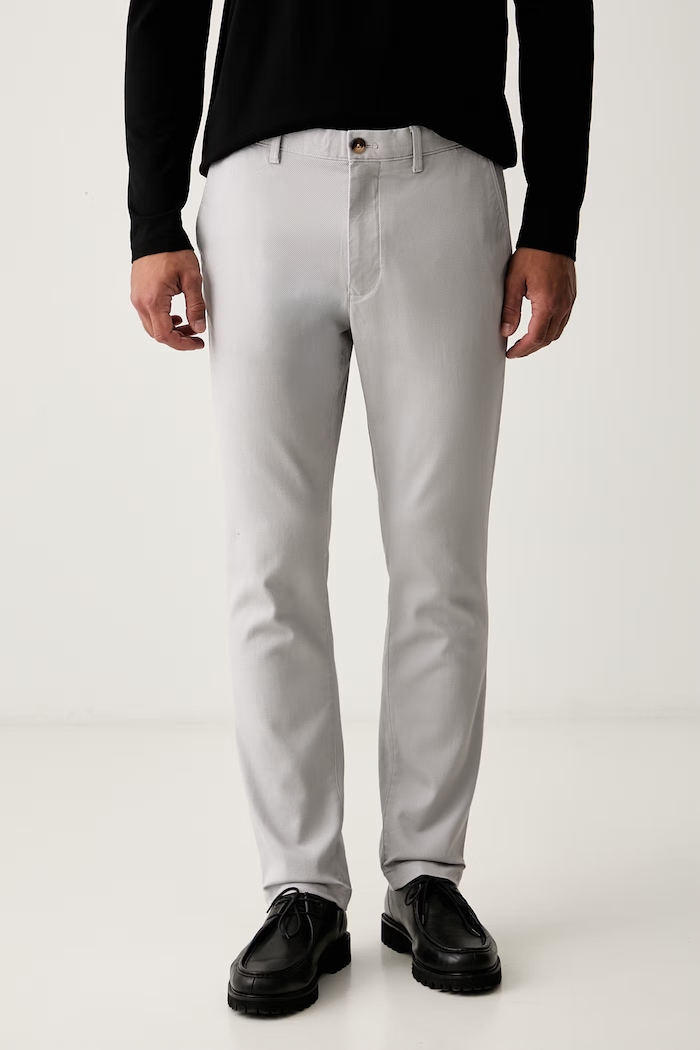 Tommy Hilfiger pantaloni slim fit pentru bărbați din bumbac cu elastan gri MW0MW43151