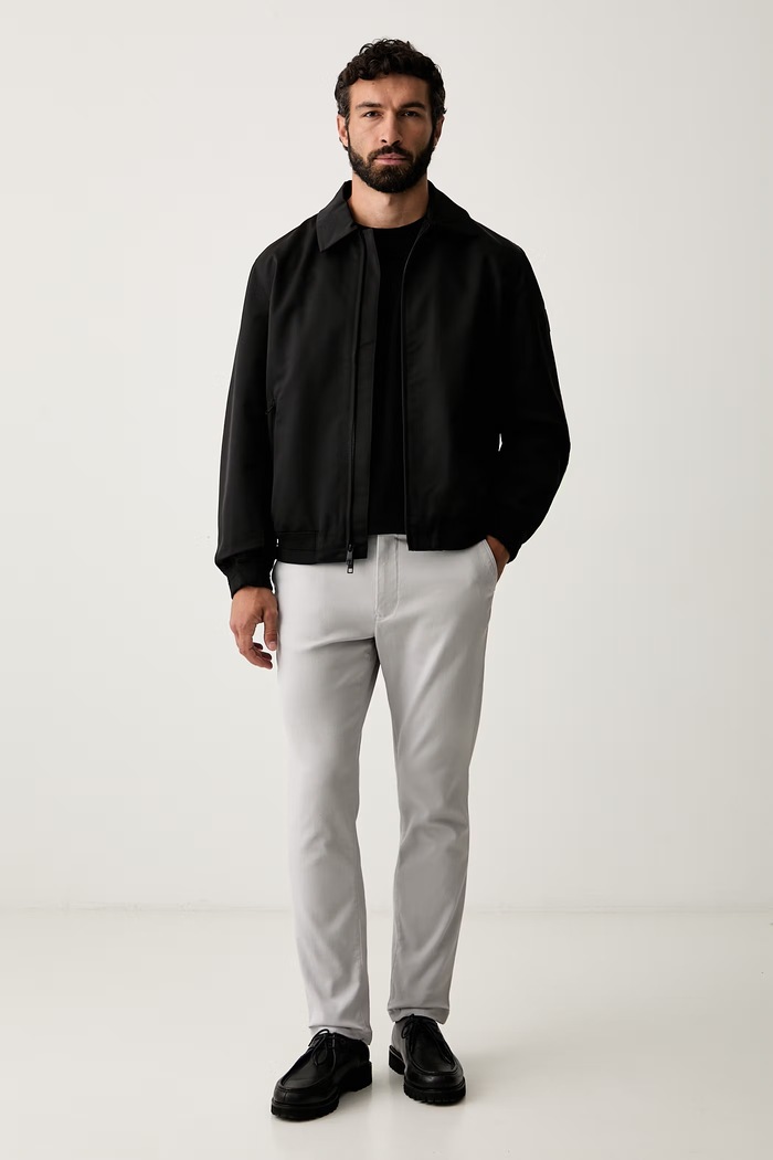 Tommy Hilfiger pantaloni slim fit pentru bărbați din bumbac cu elastan MW0MW43151 gri AW26