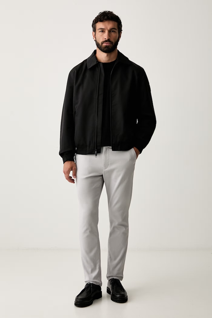 Tommy Hilfiger pantaloni slim fit pentru bărbați din bumbac cu elastan MW0MW43151 gri AW26
