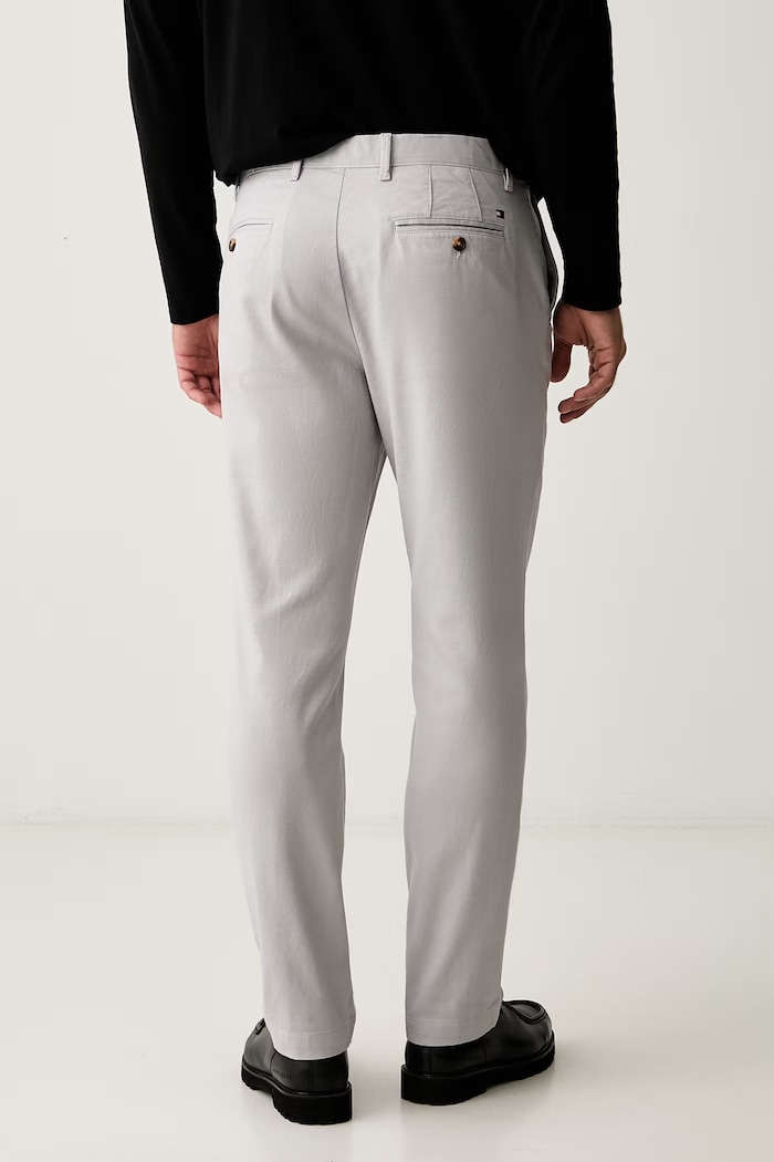 Îmbrăcăminte Tommy Hilfiger pantaloni slim fit pentru bărbați din bumbac cu elastan MW0MW43151 gri