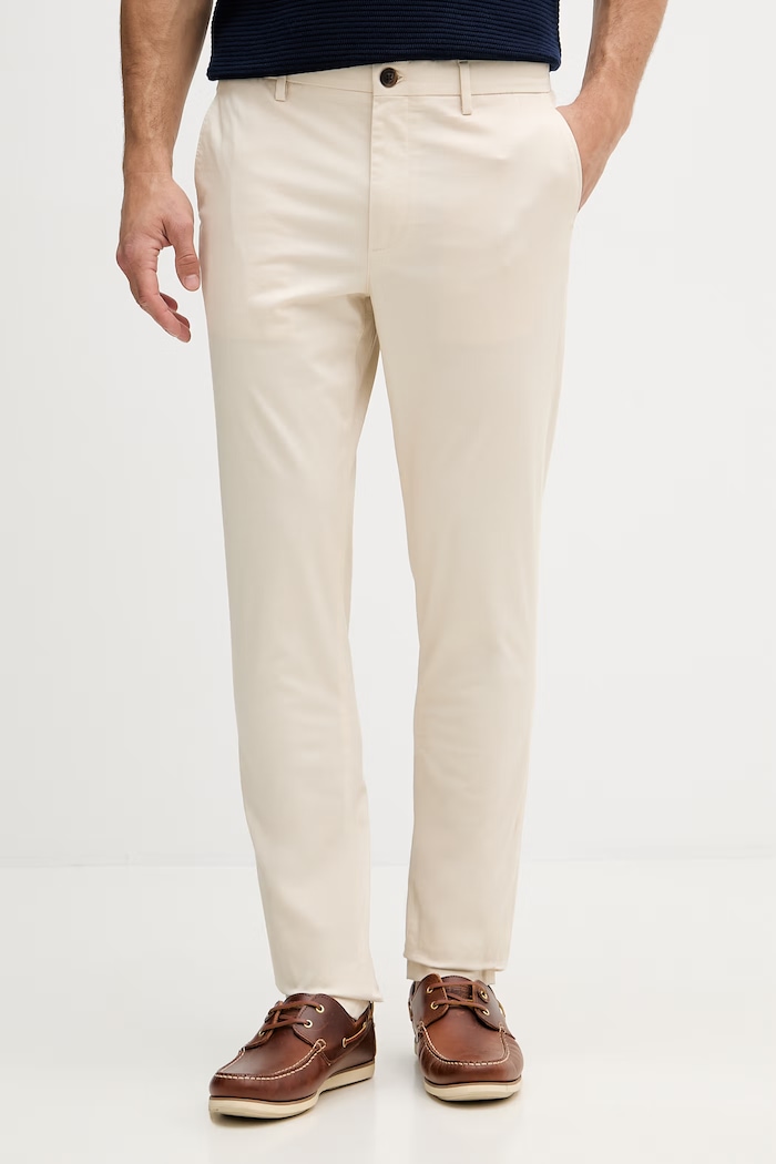 Tommy Hilfiger chinos férfi pamut elasztánnal bézs MW0MW44331