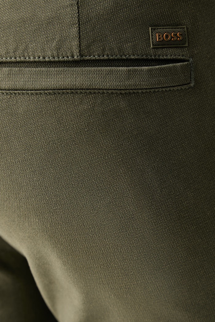 BOSS Orange spodnie chinos męskie bawełniane z elastanem Chino-Slim-2 zielony 50566715