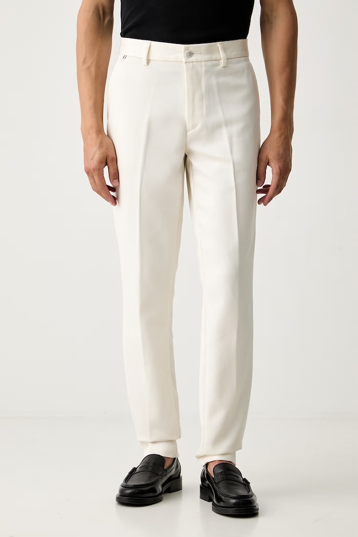BOSS oblekové kalhoty pánské s lyocellem H-Kaiton1 béžová 50564345