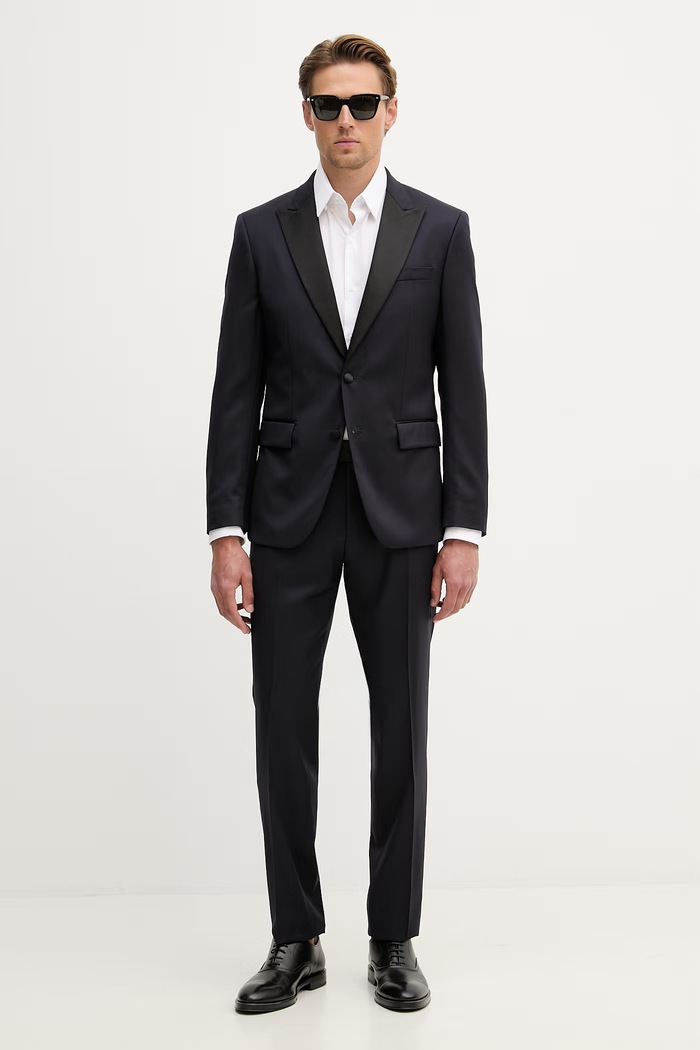 BOSS pantaloni pentru bărbați, din lână H-Genius-Tux-B1 50469186 bleumarin AW26