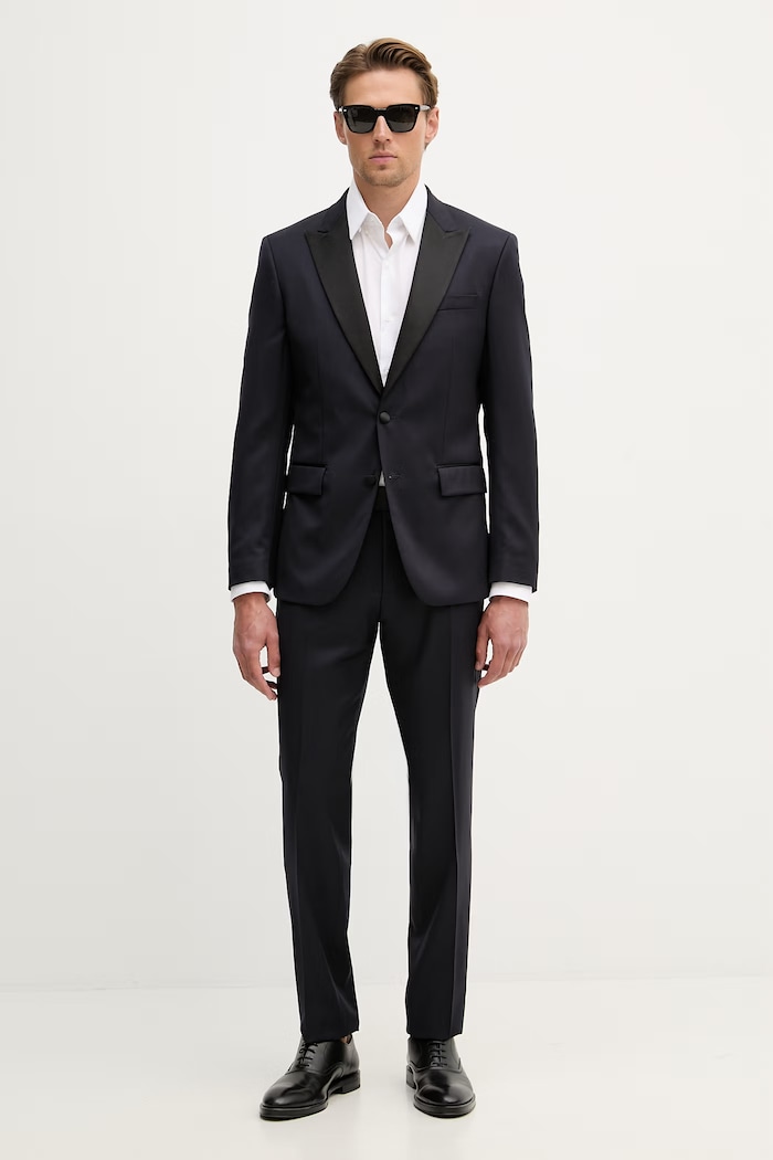 BOSS pantaloni pentru bărbați, din lână H-Genius-Tux-B1 50469186 bleumarin AW26