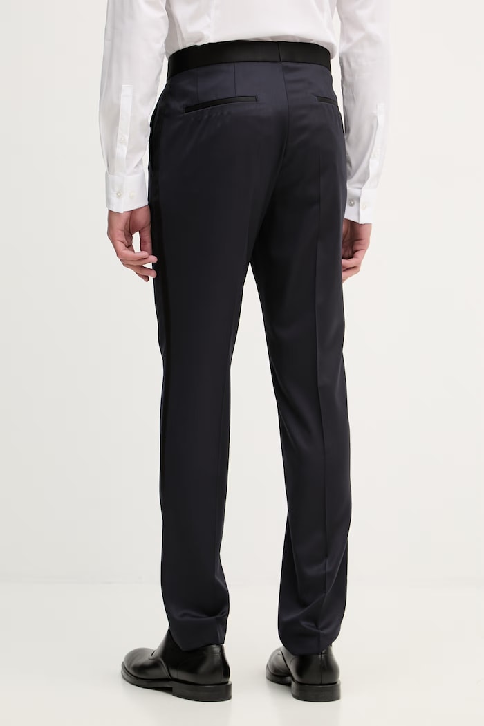 Îmbrăcăminte BOSS pantaloni pentru bărbați, din lână H-Genius-Tux-B1 50469186 bleumarin