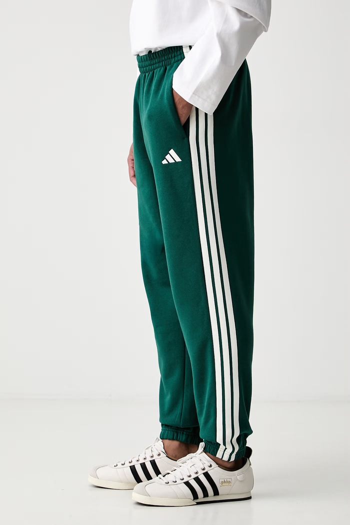 adidas spodnie dresowe męskie z bawełną Three Stripes zielony KY4129