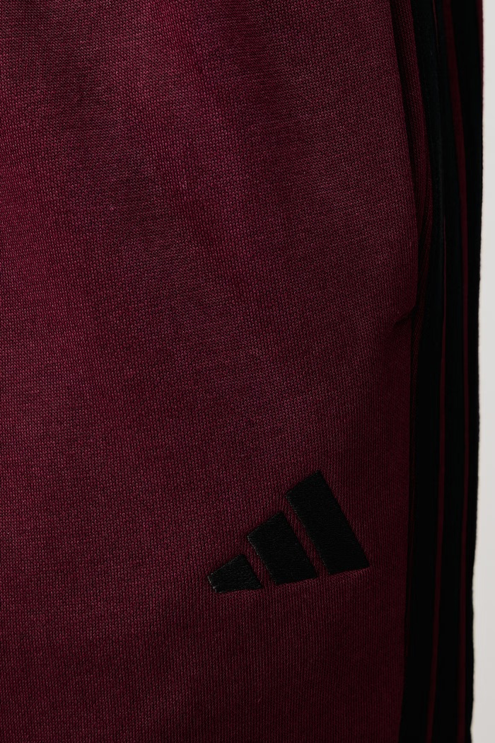 Spodnie dresowe męskie z bawełną Three Stripes adidas KY4137 bordowy