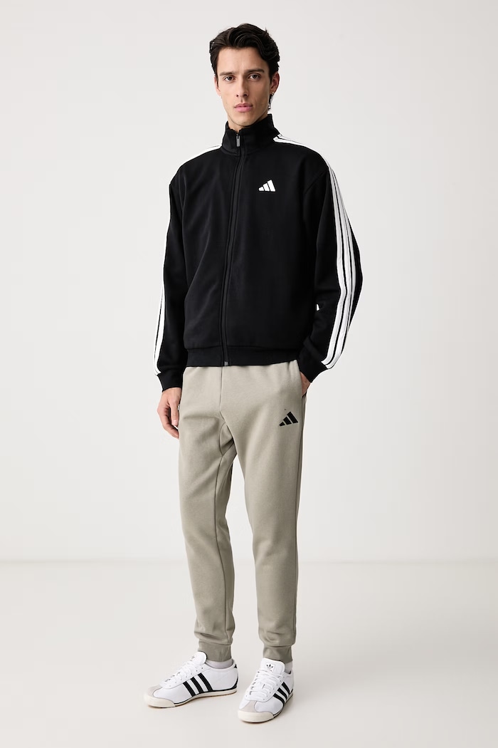 adidas Spodnie dresowe męskie z bawełną Essentials Feelcozy KF2381 zielony AW26