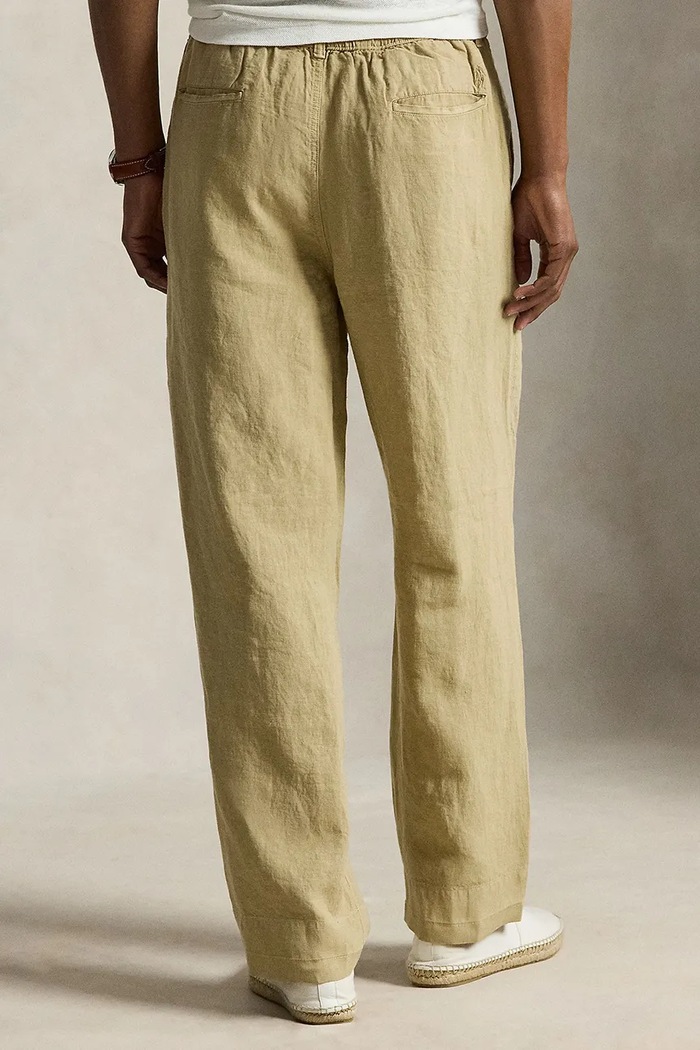 Polo Ralph Lauren spodnie męskie lniane 710971941 beżowy AW26