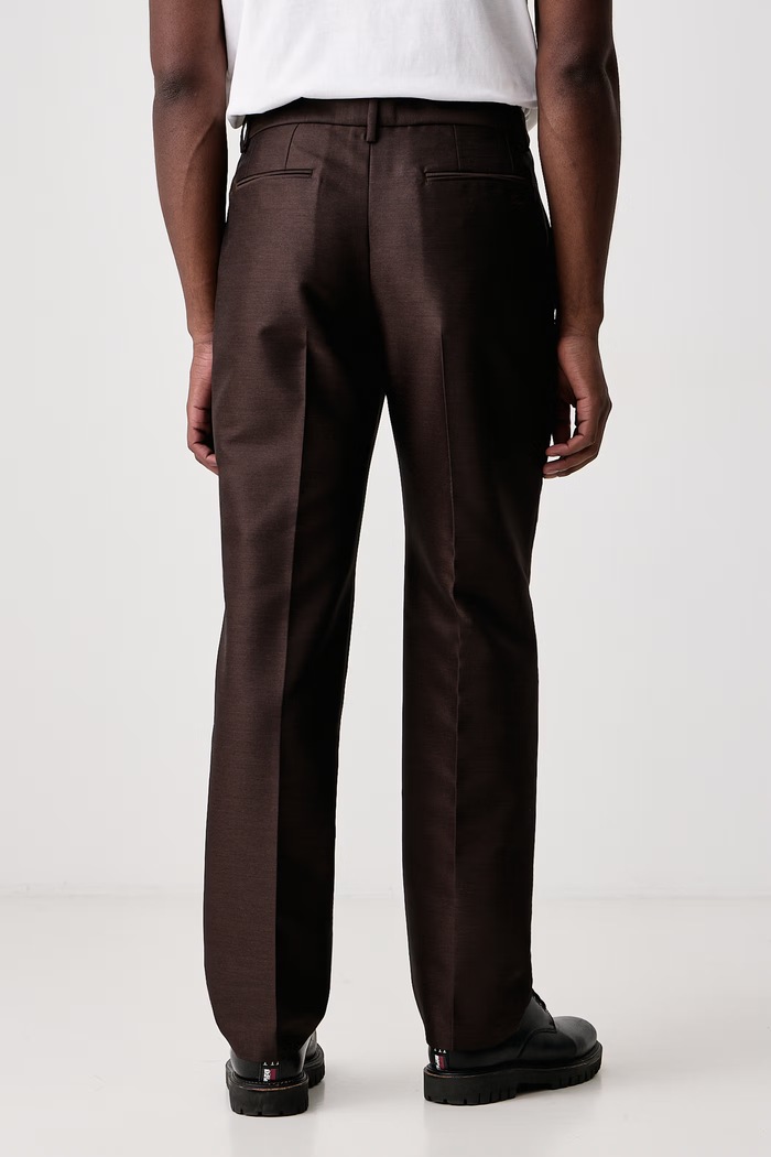 Odzież Kenzo Spodnie chinos męskie z wełną FG65PA2219FA brązowy