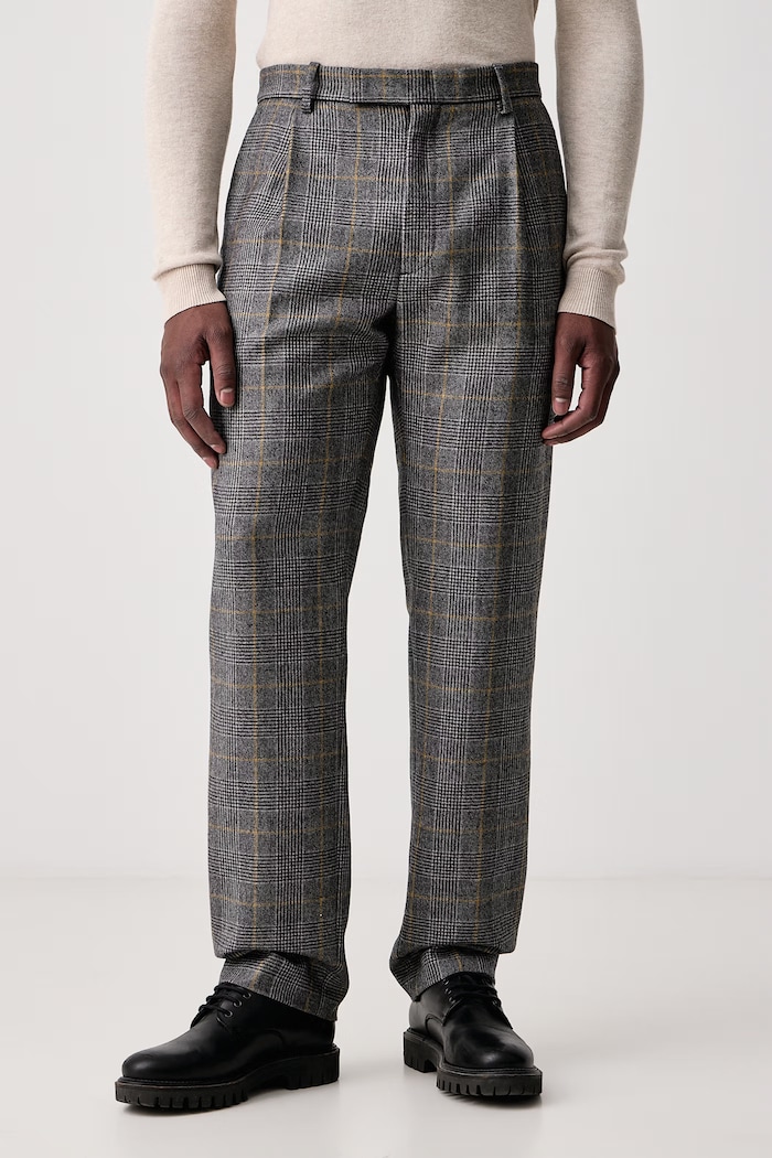 Kenzo Spodnie męskie wełniane szary FG65PA2219PL