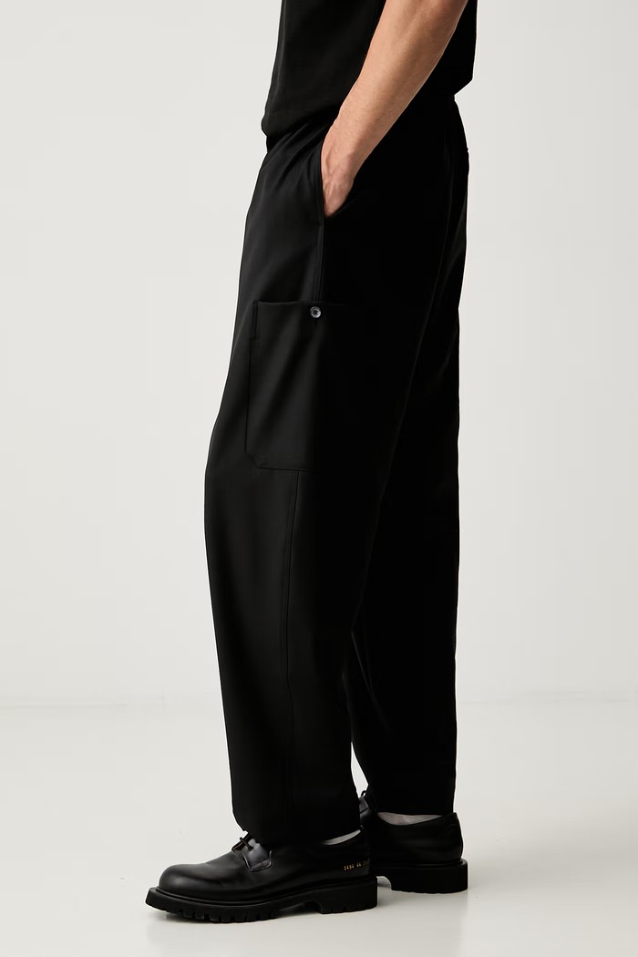Kenzo spodnie regular męskie wełniane czarny FG65PA5209TV