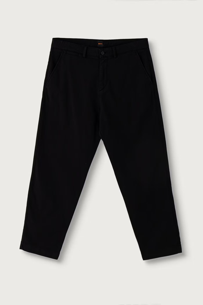 BOSS Orange Nohavice chinos pánske bavlnené s elastanom Chino_ST_2 čierna 50564343