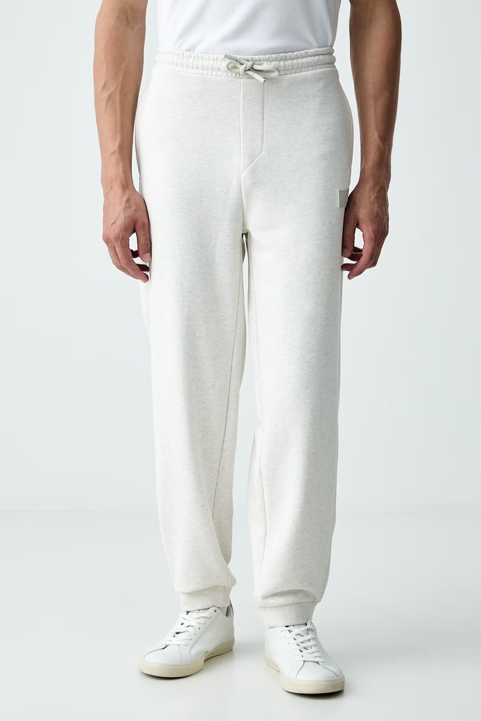 BOSS Green spodnie dresowe męskie z bawełną JT_Long Pants beżowy 50564096