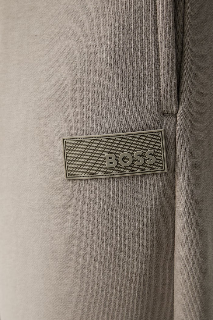 BOSS Green spodnie dresowe męskie z bawełną JT_Long Pants beżowy 50564096
