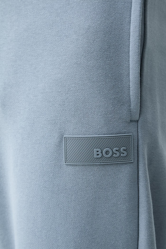 BOSS Green spodnie dresowe męskie z bawełną JT_Long Pants niebieski 50564096
