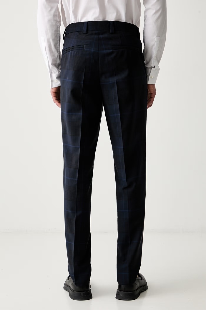 Odzież HUGO spodnie slim fit męskie wełniane Hogan263X 50569204 granatowy