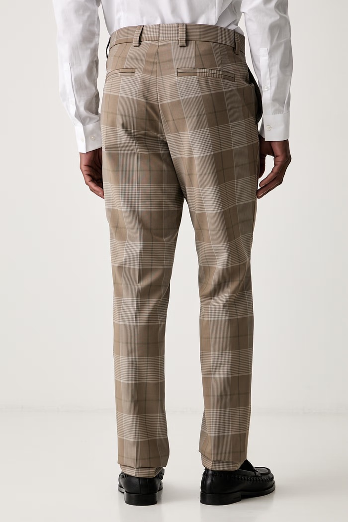 Odzież HUGO spodnie slim fit męskie wełniane Hogan263X 50569204 brązowy