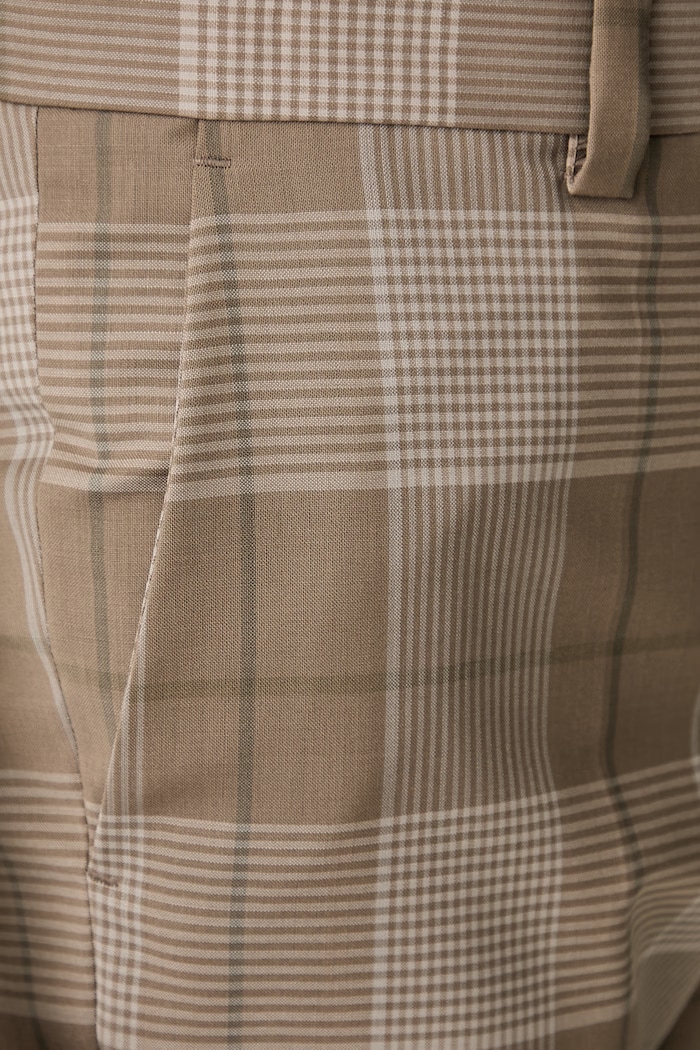 HUGO spodnie slim fit męskie wełniane Hogan263X brązowy 50569204