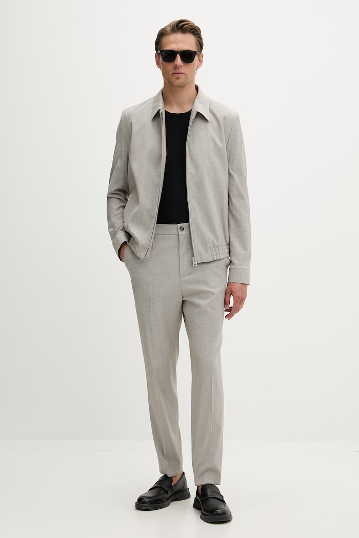 HUGO pantaloni slim fit pentru bărbați, cu amestec de lână Gos233F1X 50565806 bej AW26